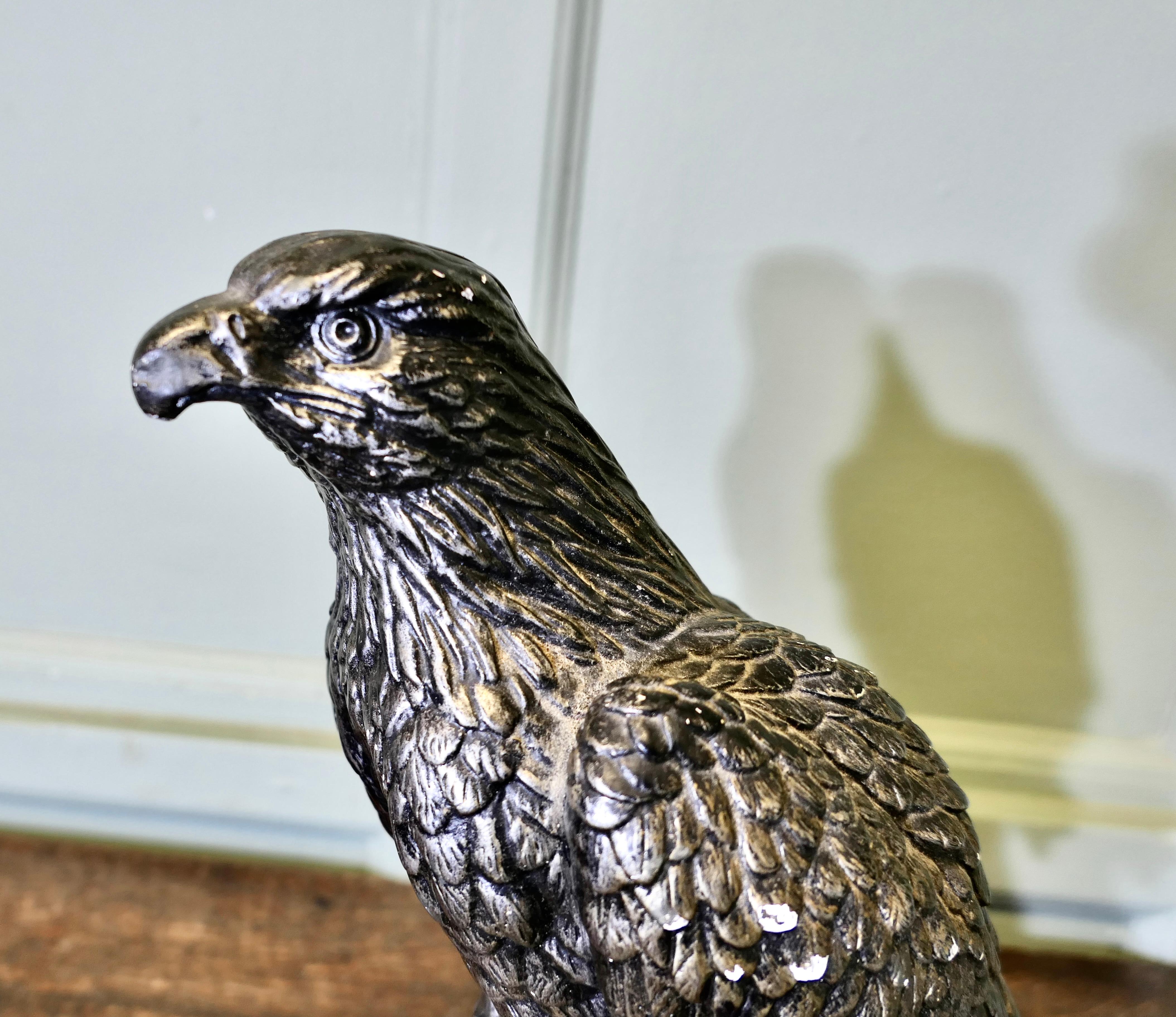 Realistic Metalic Finish Eagle Statue in Plaster For Sale 2