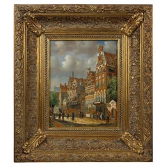 Realistic oil painting with baroque frame by Jan Berkhout (1937), The Netherland