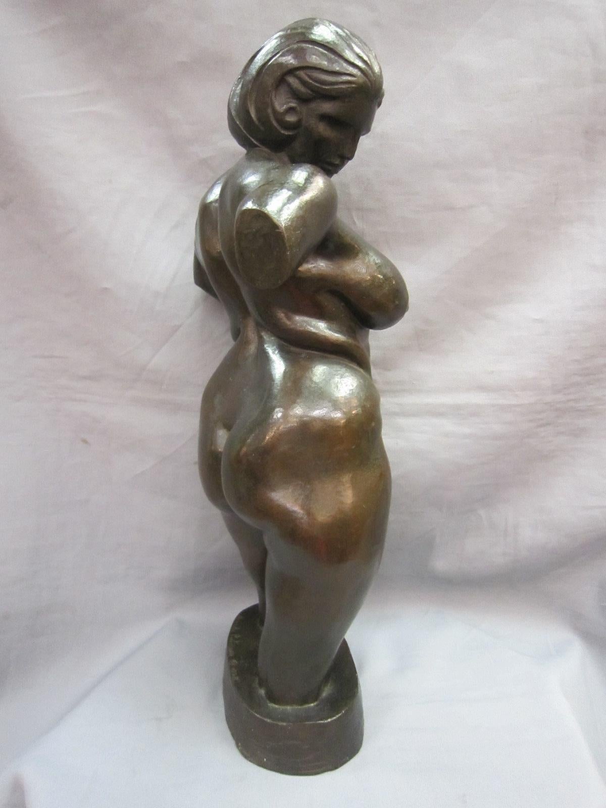 Realistic original bronze sculpture of a nude female signed Brenda Putnam 1928 1
