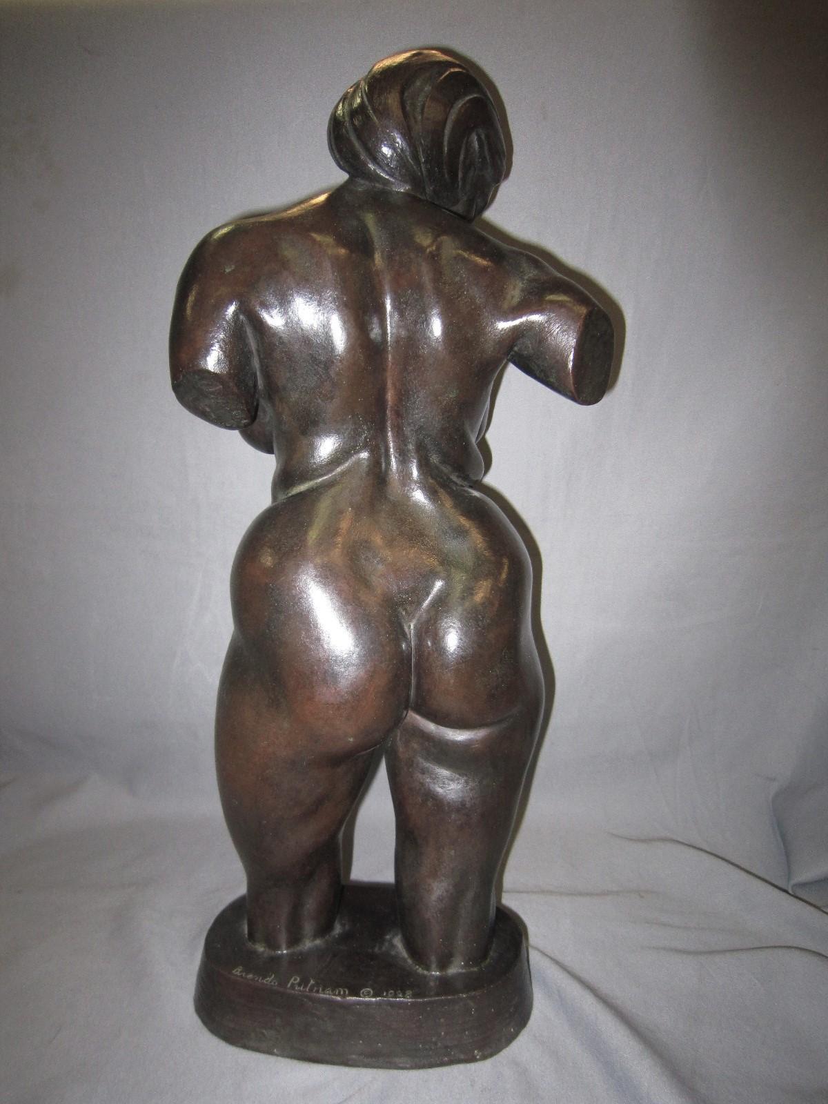 Realistic original bronze sculpture of a nude female signed Brenda Putnam 1928 3