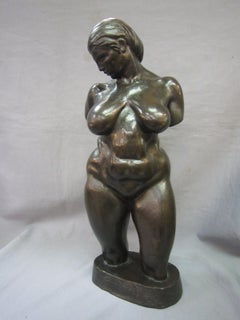 Escultura realista original en bronce de una mujer desnuda firmada Brenda Putnam 1928