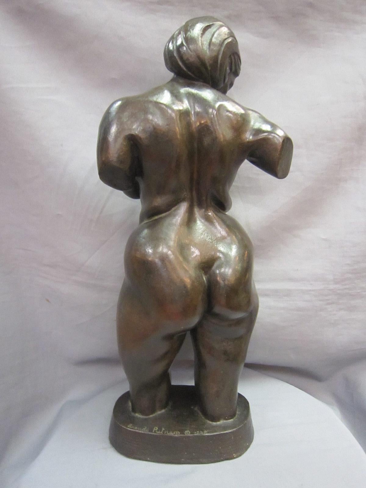 Art Deco Realistic original bronze sculpture of a nude female signed Brenda Putnam 1928