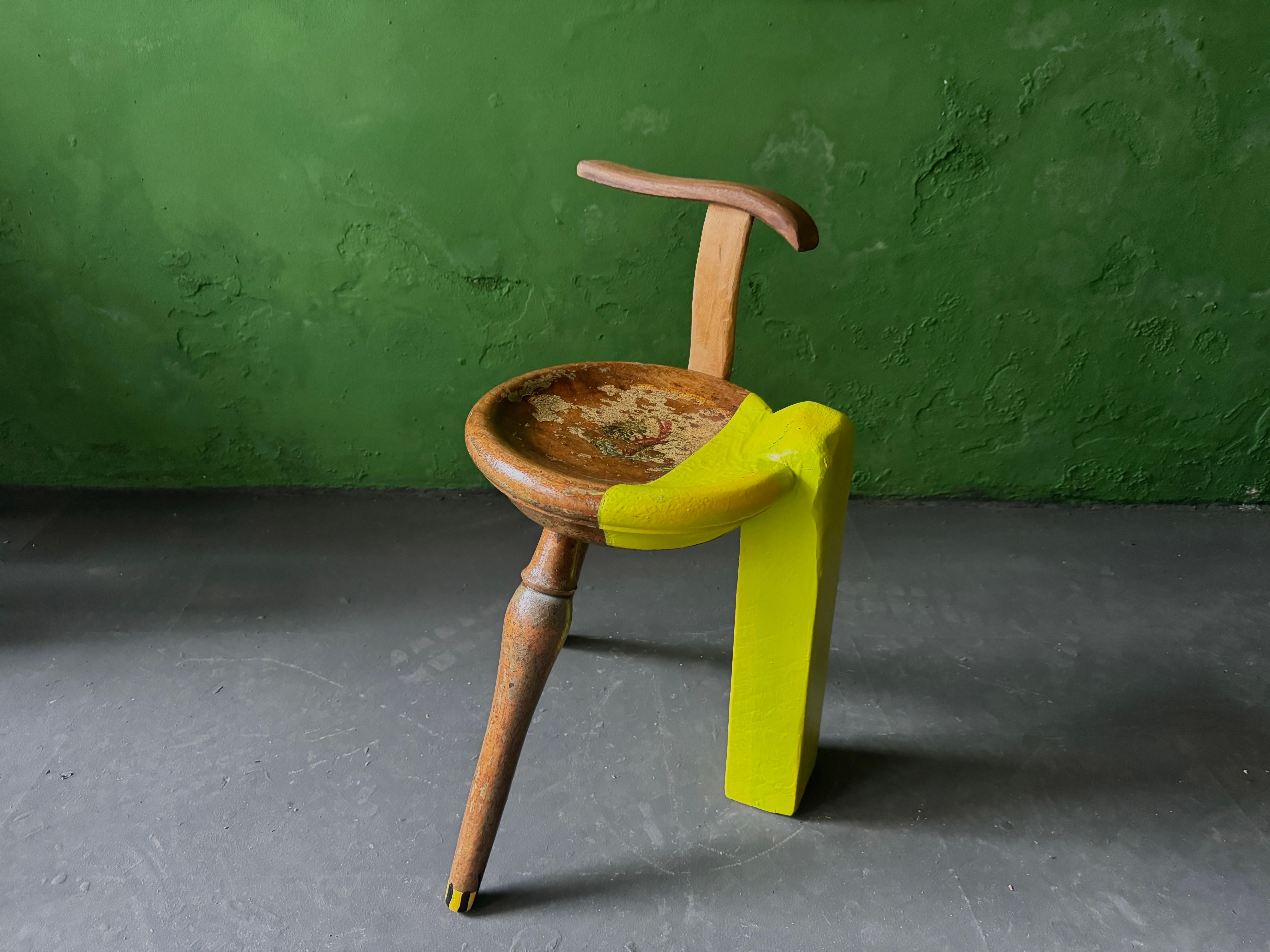 Lacquered Reality bites stool by Markus Friedrich Staab For Sale