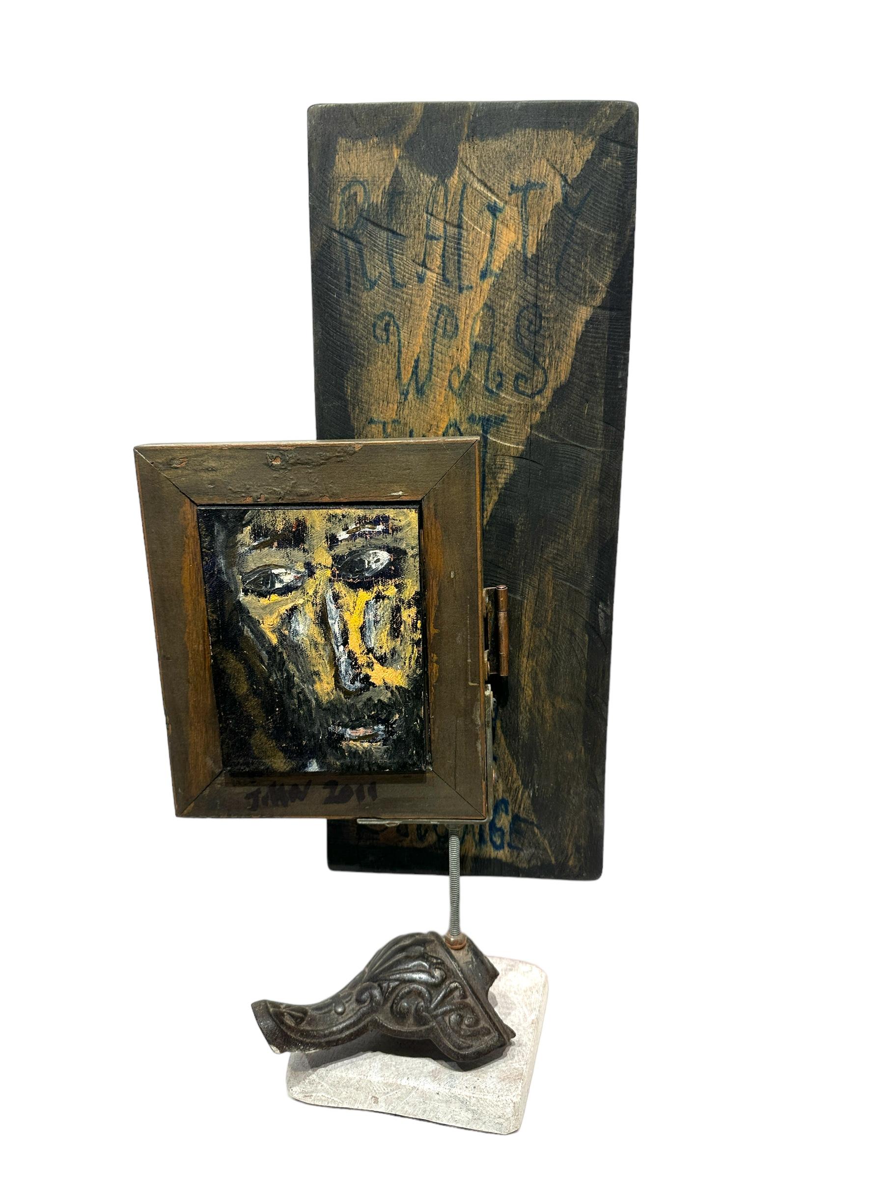 Reality Was Just Too Much Baggage - Painting & Vanity Mirror, Objet D'art  For Sale 3