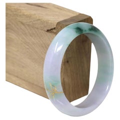 RealJade 18k Gold Inlaid Real Jadeite Jade bangle Bracelet Jewelry