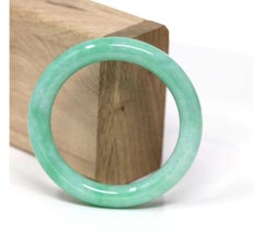 RealJade Classic Bangle Genuine Burmese Apple Green Jadeite Bracelet Jewelry