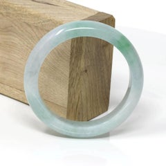 RealJade Classic Bangle Genuine Burmese Ice-Green Jadeite Bracelet ( 58.0 mm)