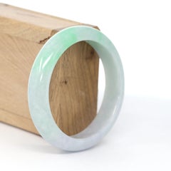 RealJade Classic Bangle High-quality Lavender-Green Burmese Bangle