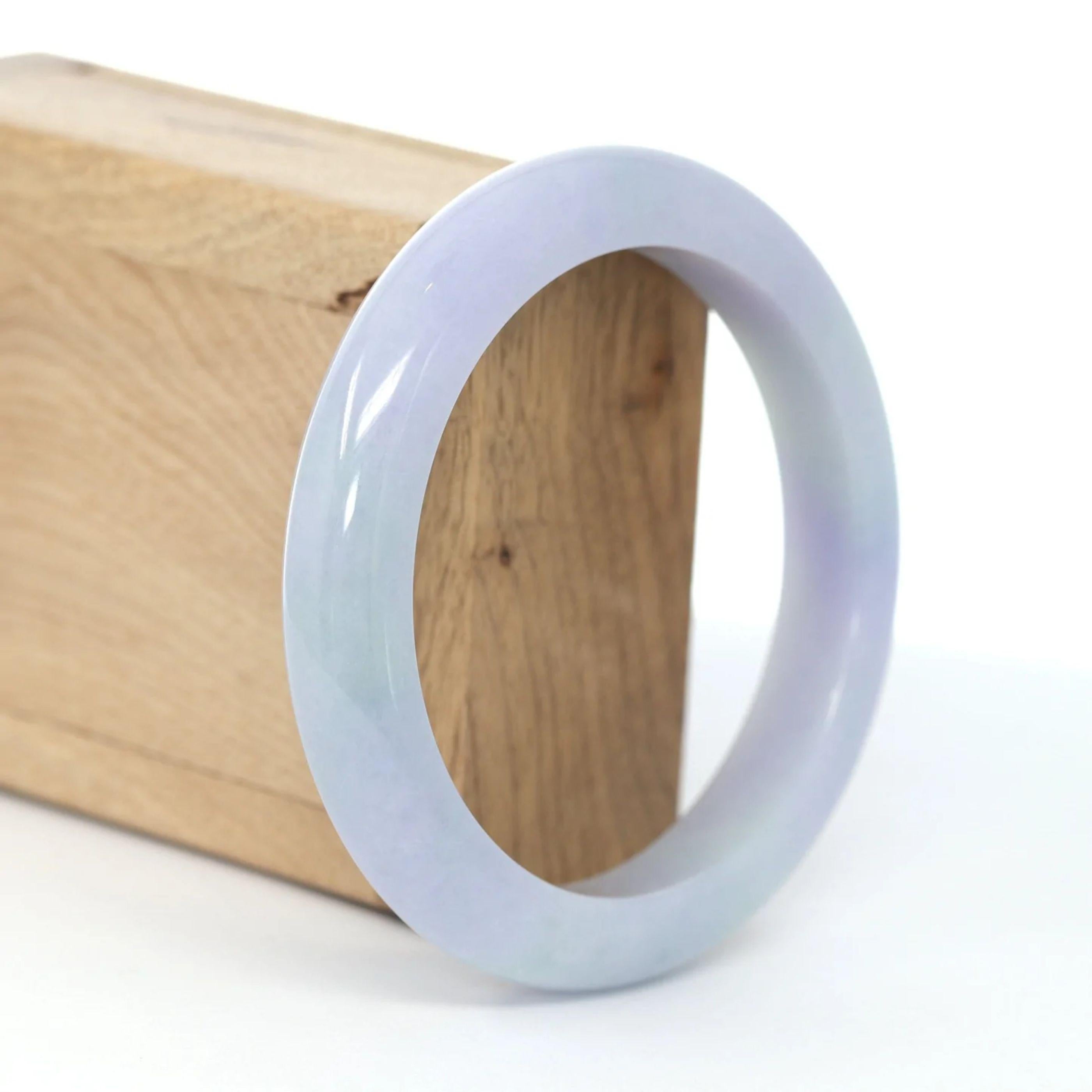 translucent natural light green lavender jadeite jade vintage bangle bracelet