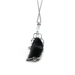 RealJade¨ Co. 18k Genuine Burmese Black Jadeite Jade 年年有余 Fish Pendant Necklace