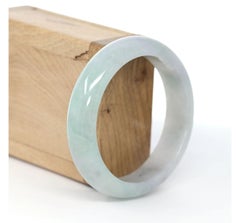 RealJade Co. "Classic Bangle" Bracelet en jade vert véritable (57.5 mm) #605