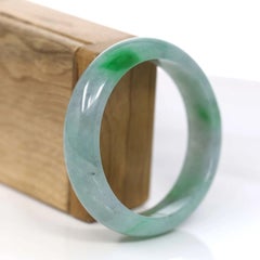 RealJade Co. Classic Bangle Genuine Jade Imperial Green Bangle Bracelet