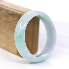 RealJade Co. Classic Bangle Genuine Jade Lavender Green Bangle Bracelet