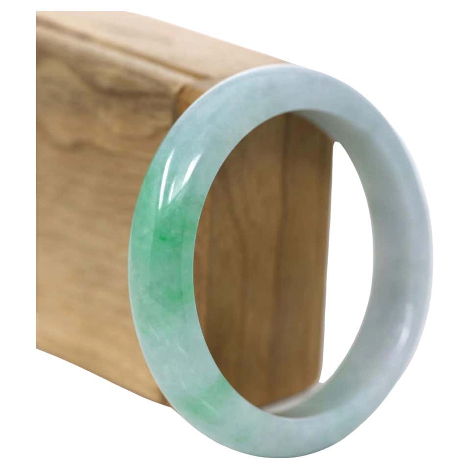 Jade Bracelet Vintage Natural Green Jade Bangle Bracelet 58MM
