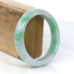 RealJade Co. Classic Bangle Genuine Jadeite Jade Green Bangle Bracelet