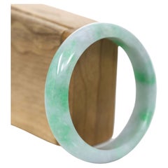 RealJade Co. Brazalete clásico Brazalete verde de jadeíta genuina