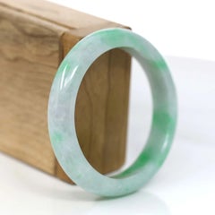 Realjade Co. Classic Bangle Genuine Jadeite Jade Lavender Green Bracelet