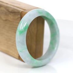 RealJade Co. Classic Bangle Genuine Jadeite Lavender Green Bracelet