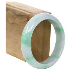 RealJade Co. Classic Bangle Genuine Jadeite Lavender Green Bracelet