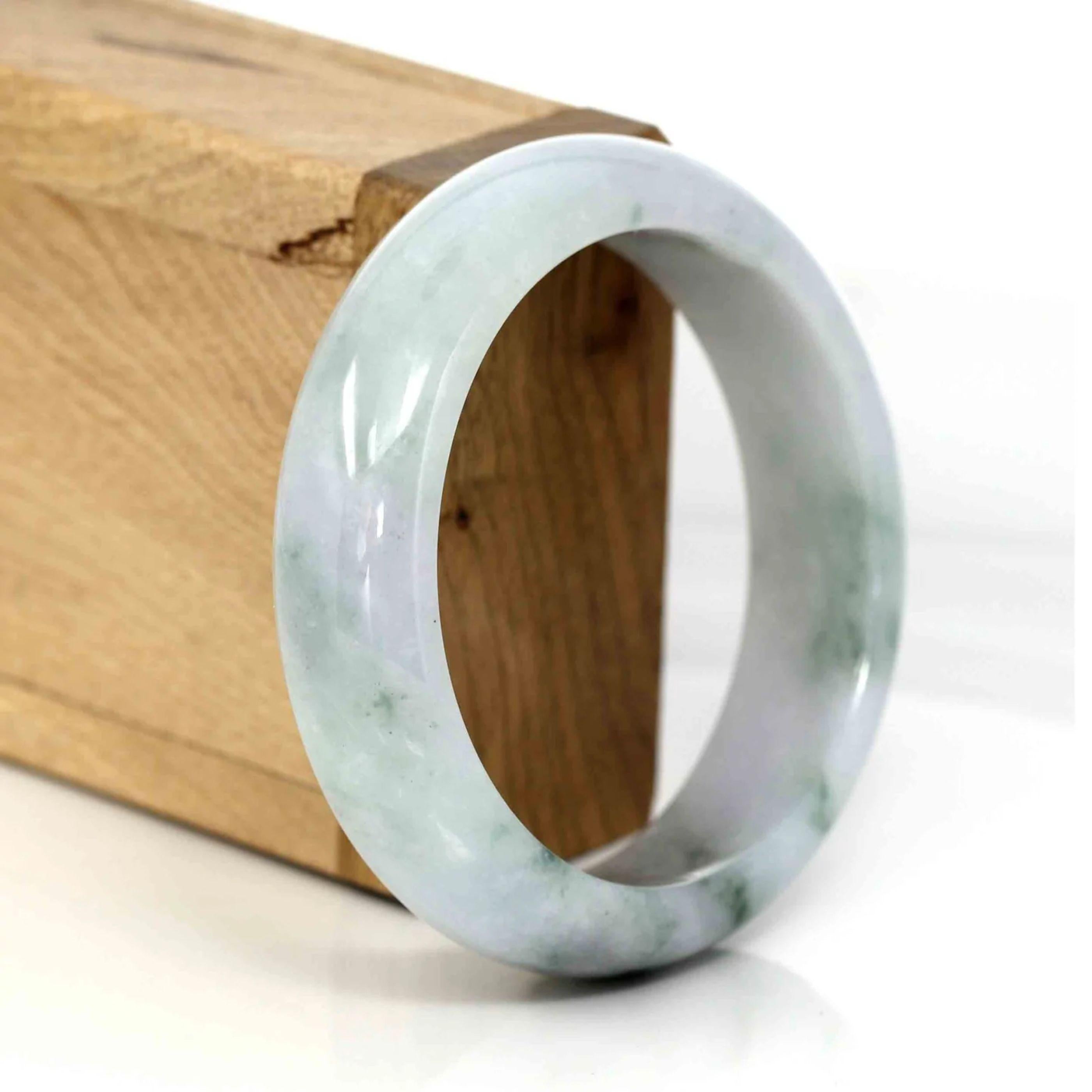 Round Cut RealJade¨ Co. Classic Real Jade Jadeite Bangle Bracelet ( 57.5 mm )#562 For Sale