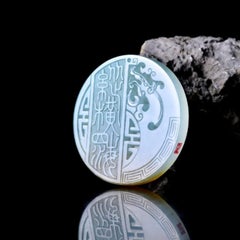 RealJade Collier pendentif dragon en jade et jadéite haut de gamme (pièces de collection) W15