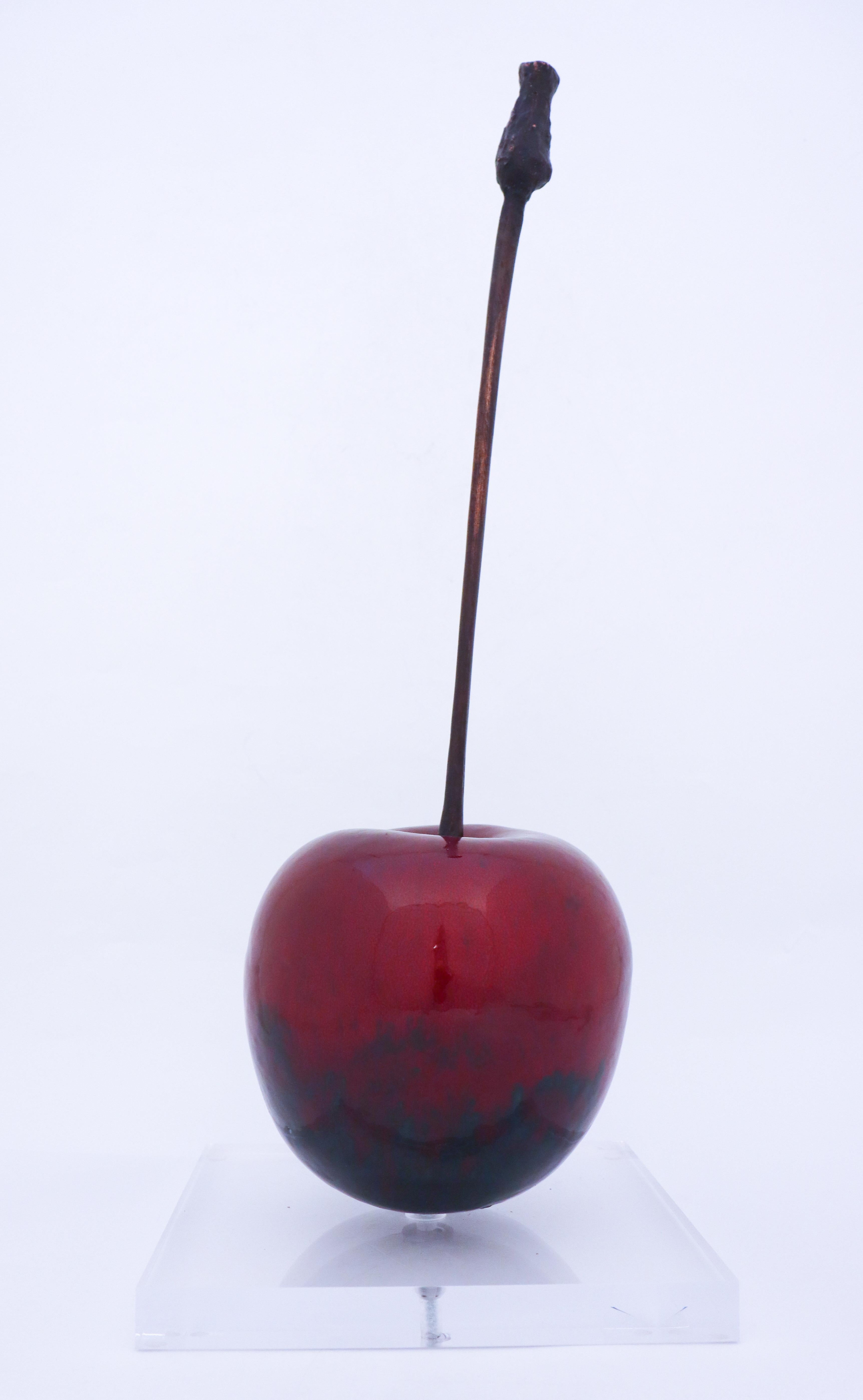 Glazed Really Rare Red Cherry, Ceramics & Bronze by Hans Hedberg, Biot, France