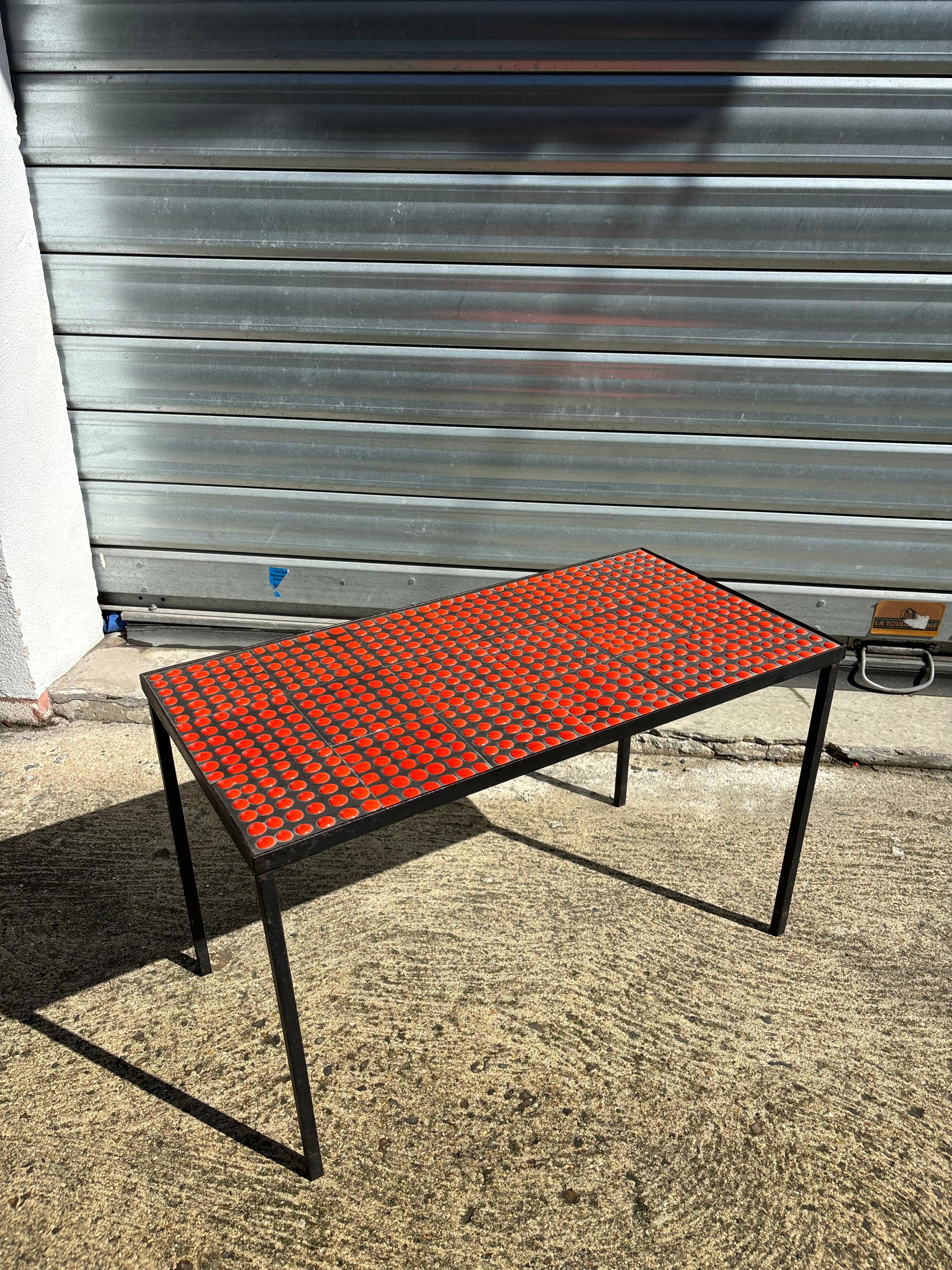 Wirklich seltene Kaffeetafel Pastille von Roger Capron (Mitte des 20. Jahrhunderts) im Angebot
