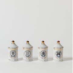 Rare Set of Four Porcelain Jars by LaGardo Tackett, Made in Japan