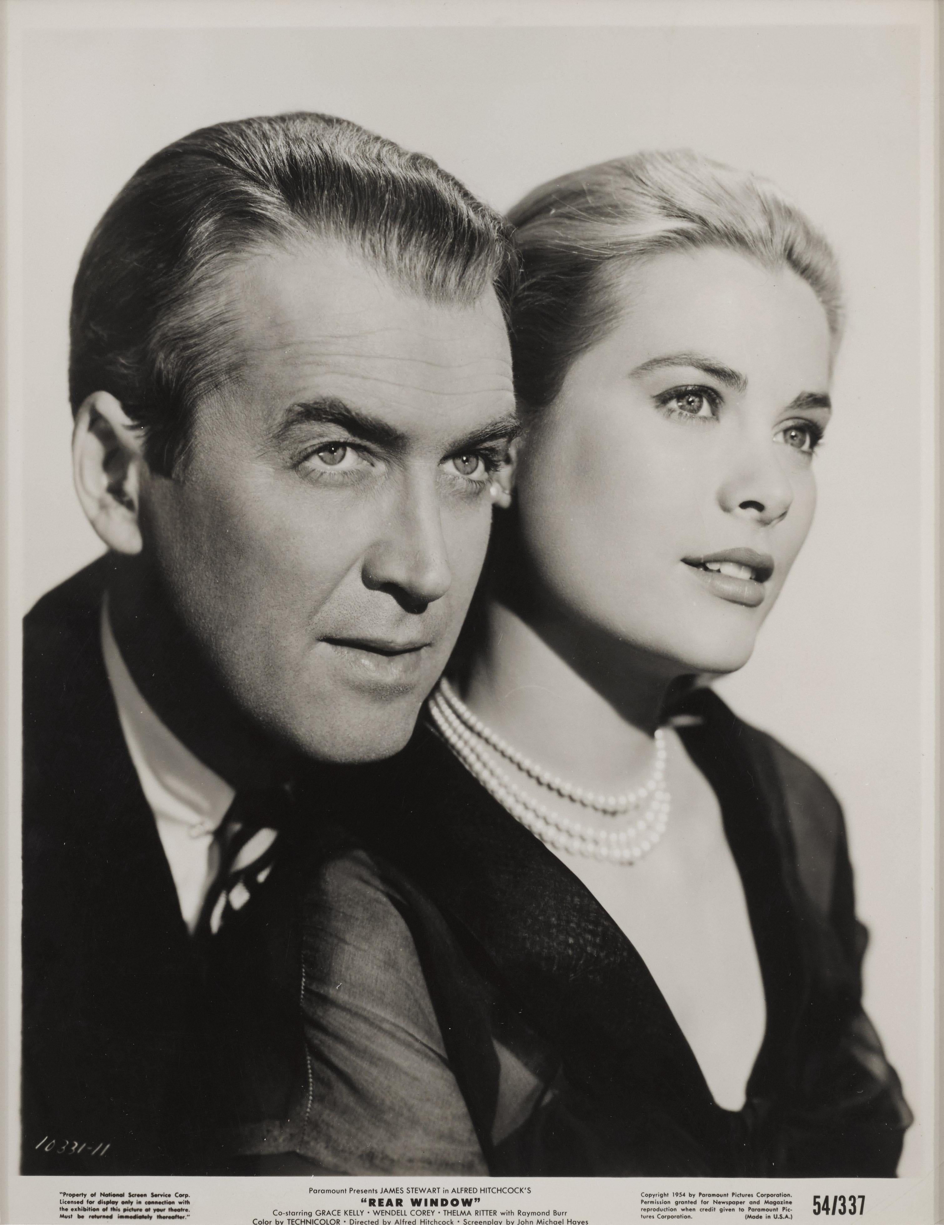 Original photographic production still for Alfred Hitchcock's 1954 thriller Rear Window.
This film starred James Stewart and Grace Kelly.
This piece is framed in a Sapele wood frame with acid free card mounts and UV plexiglass.
The size given is