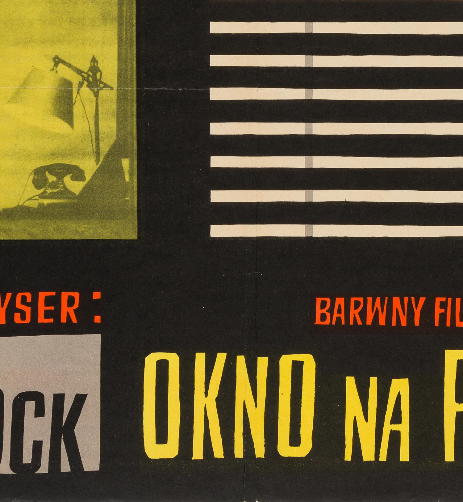 Original polnisches Filmplakat „Rear Window“, Witold Janowski, 1958 (Papier) im Angebot