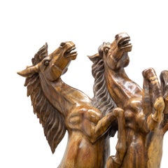 Aufwachsender Hengst Wood-Carved Statue