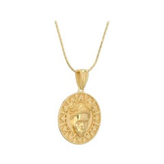 Reava Coin Necklace in 14K Gold