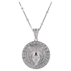 Reava Coin Necklace in White Rhodium