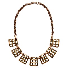 Rebajes Mid Century Copper Abstract Design Polished Necklace