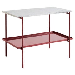 Rebar Beistelltisch - Scheune Roter Stahl / Grauer Marmor von Sylvain Willenz für Hay