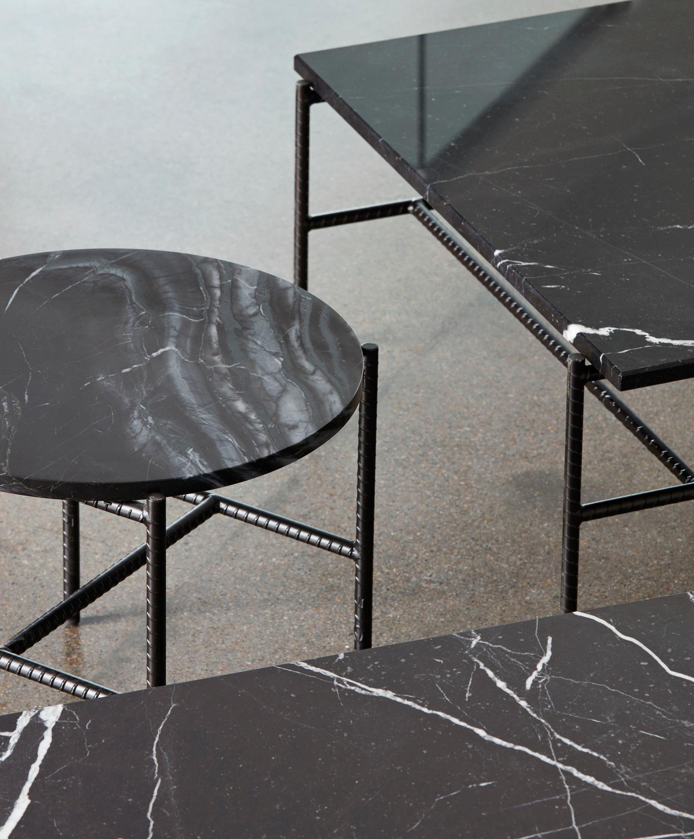 XXIe siècle et contemporain Table d'appoint Rebar - Noir/marbre noir Design/One par Sylvain Willenz pour HAY en vente