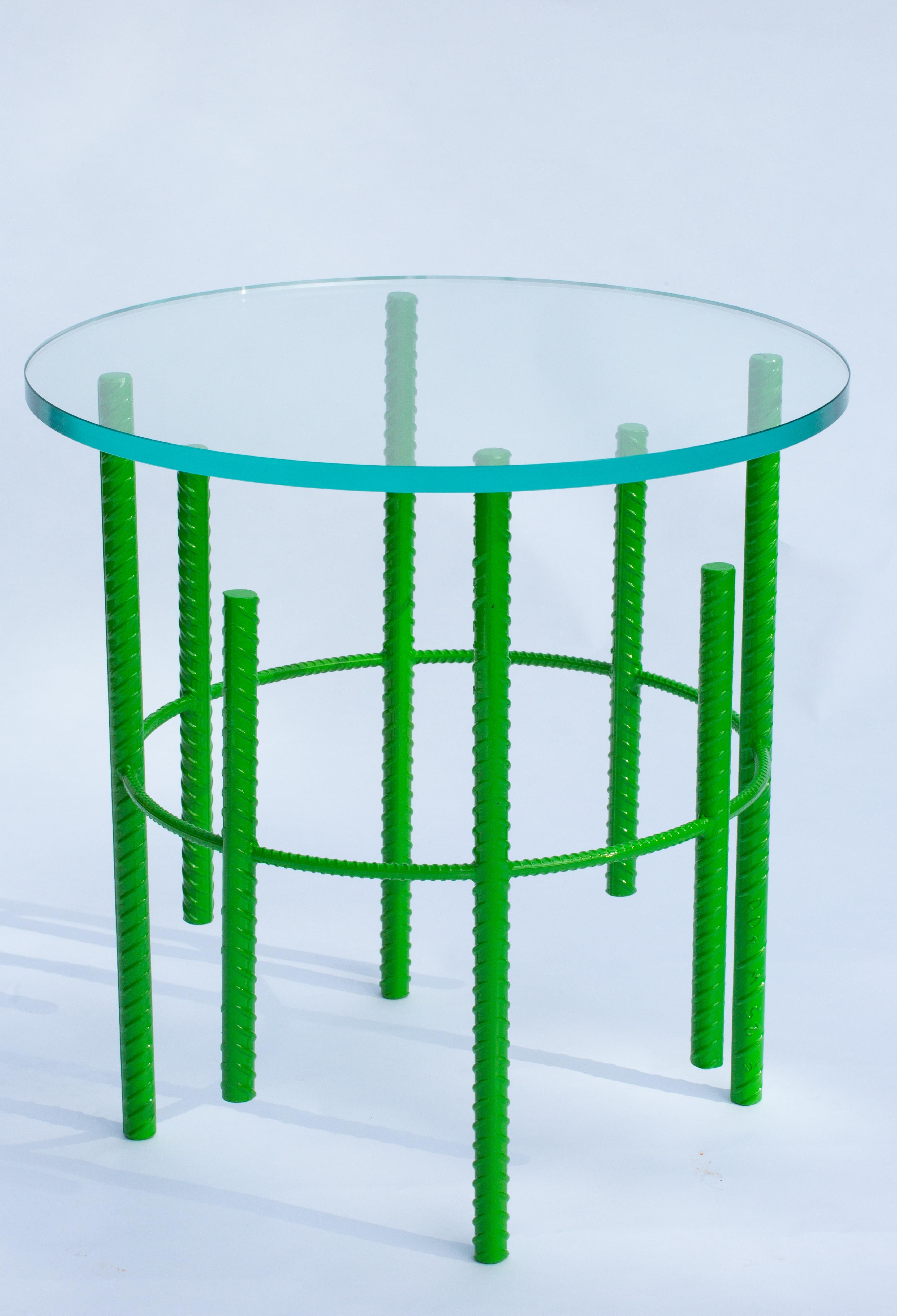 lime green side table