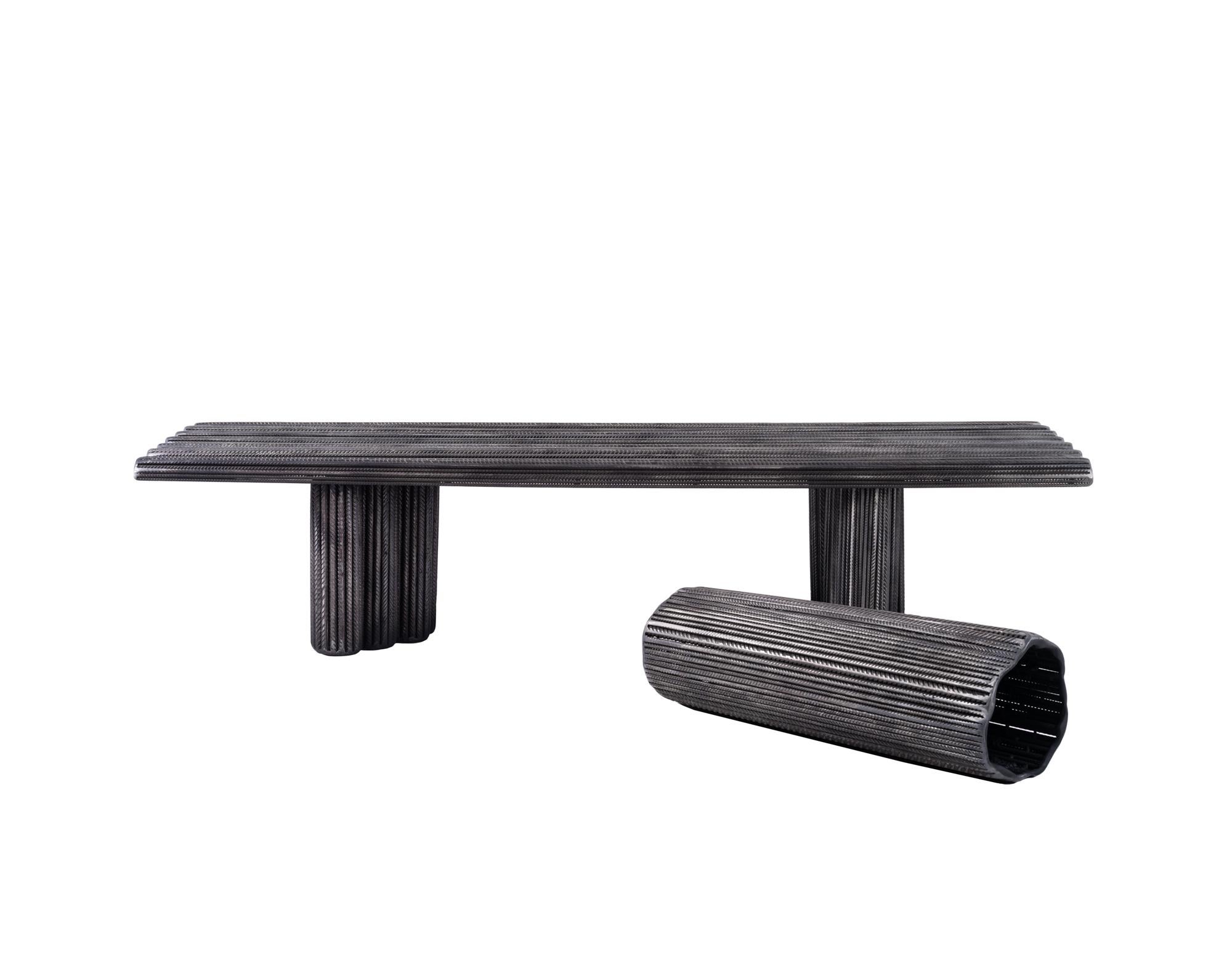 Metallo Panchina in acciaio Rebar di Jordan Artisan Collectible Design Divani contemporanei in vendita