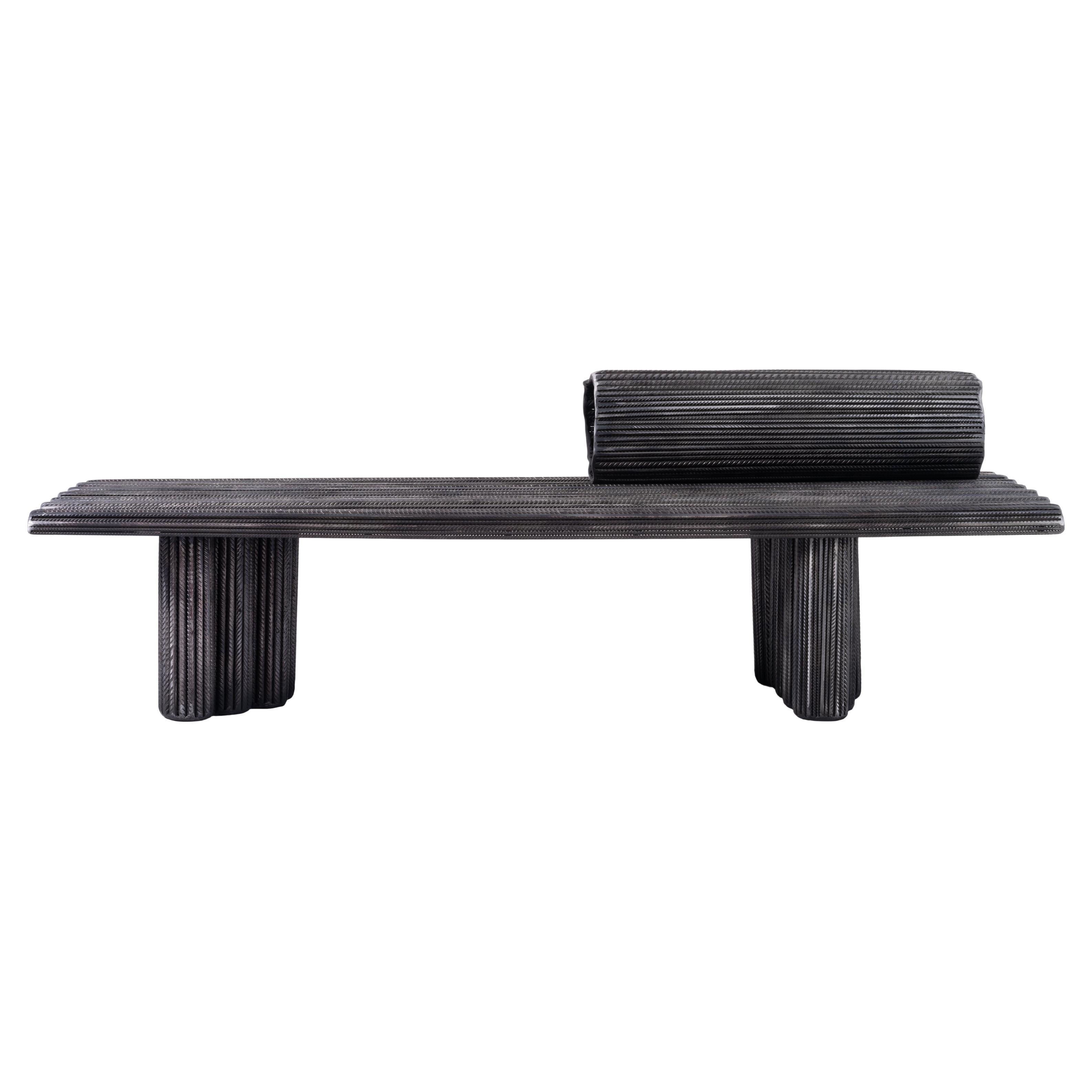 Rebar Steel Bench by Jordan Artisan Collectible Design Contemporary Sofa Seating For Sale