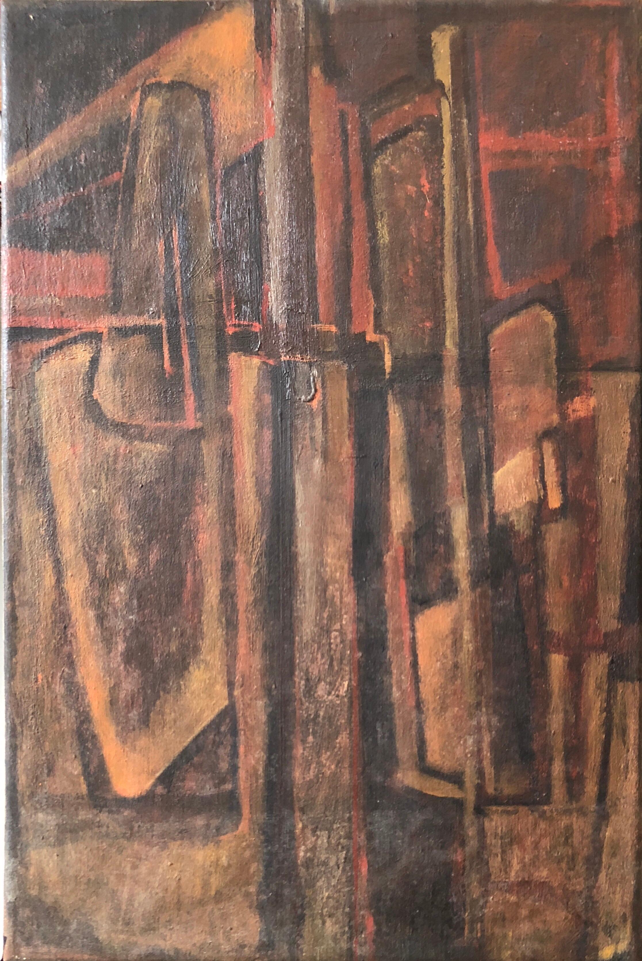 Argentine Abstract Constructivist Quadriptych Oil Painting Latin American Woman For Sale 5
