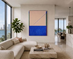 The Golden Proportion Blue, Minimalist Abstract Painting, Oil on Canvas, 2023