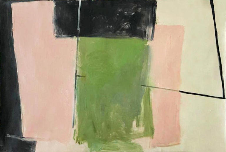 Rebeca Mendoza Abstract Painting - Estructura Rosa y Verde #1