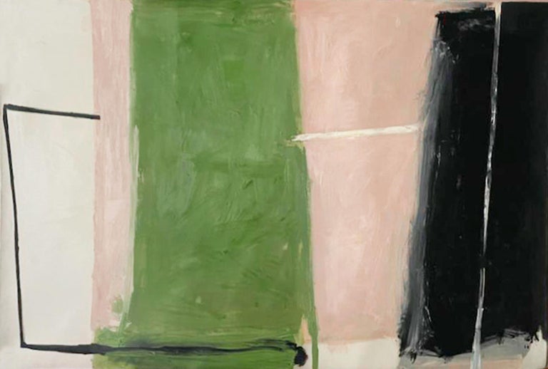 Rebeca Mendoza Abstract Painting - Estructura Rosa y Verde #2