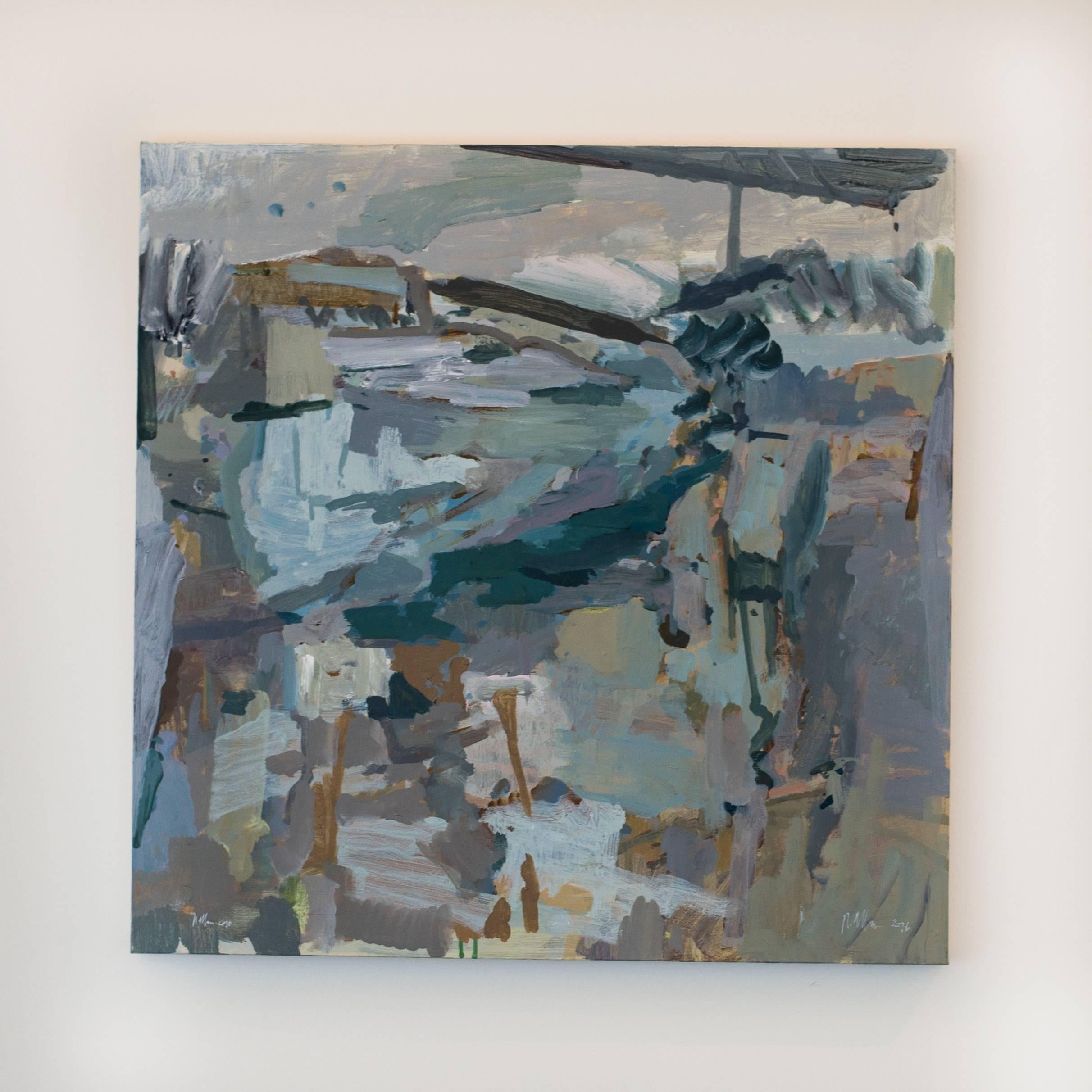 Rebecca Allan Abstract Painting - Limestone Quarry, Port Miou, Cassis