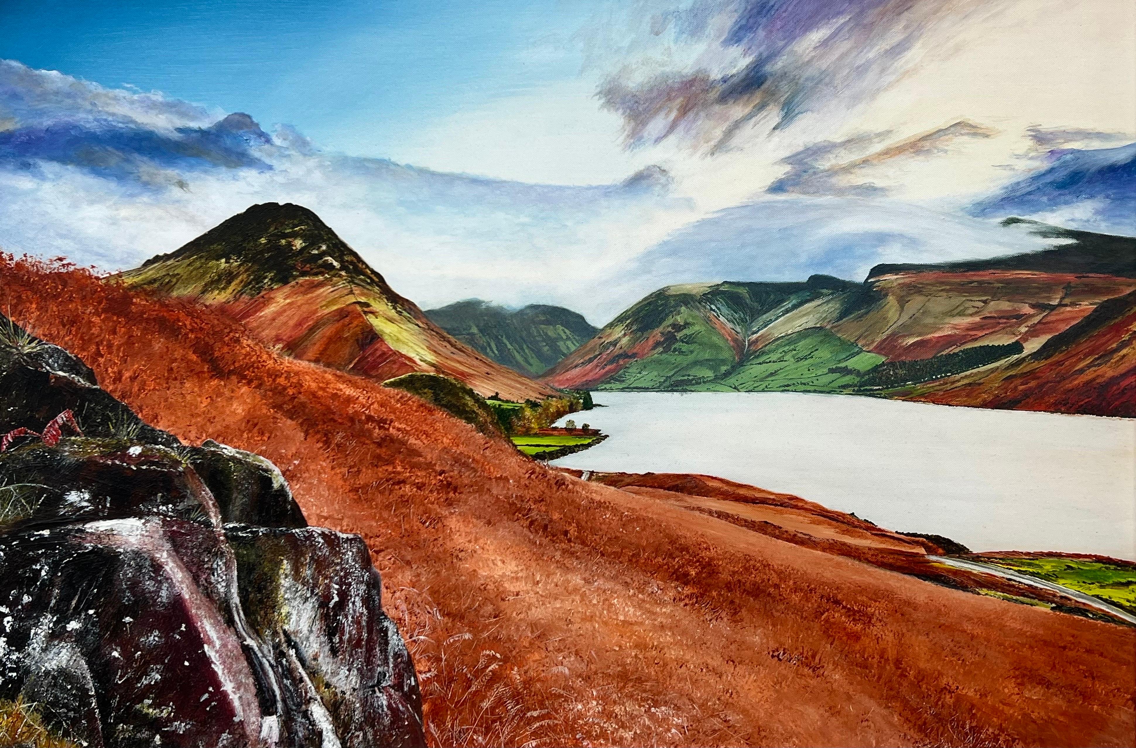 Landschaftsgemälde von Wastwater Lake District von einem zeitgenössischen britischen Künstler im Angebot 4