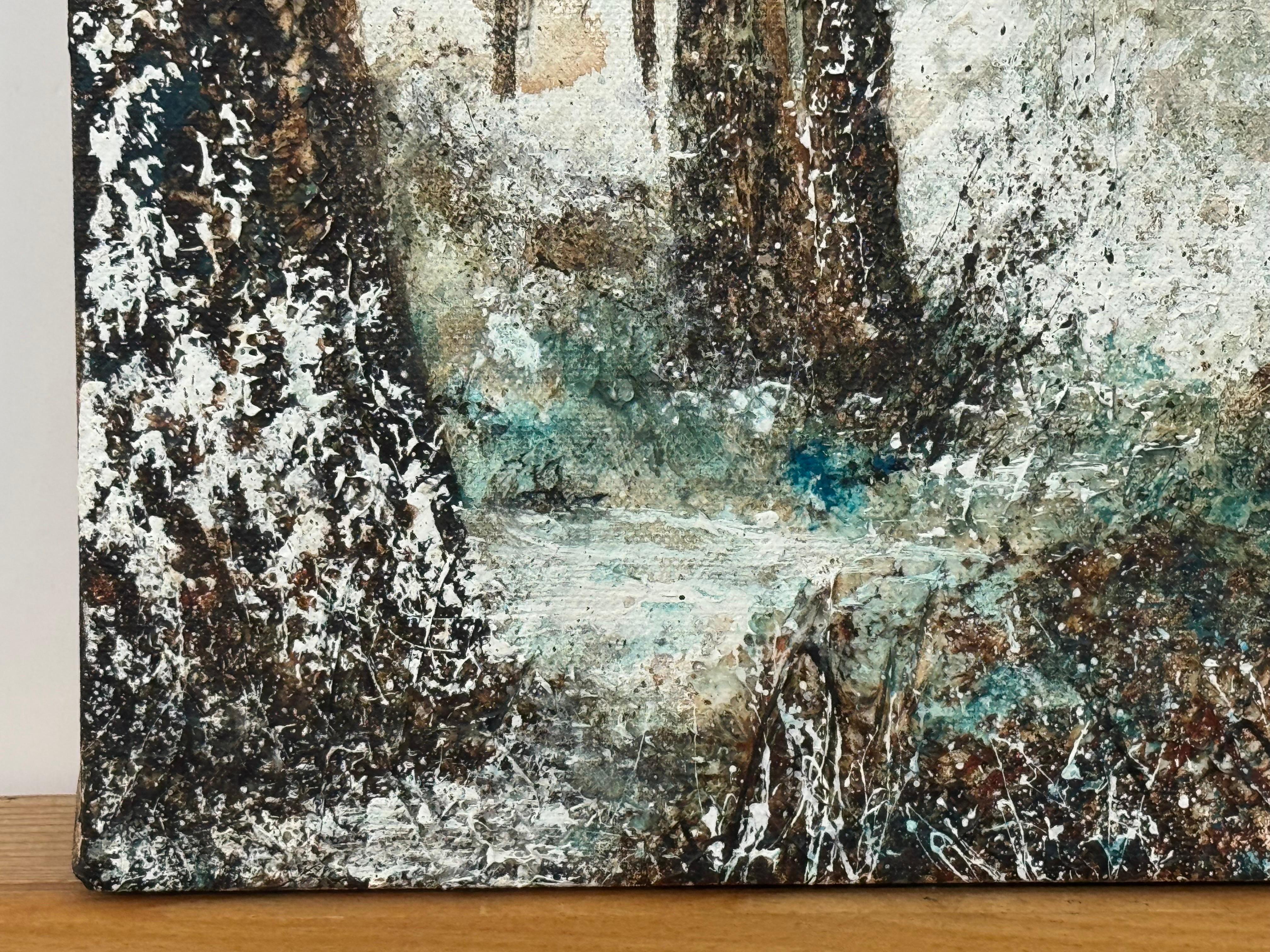 Winterwald-Impasto-Gemälde von England im Schnee von einem britischen zeitgenössischen Künstler im Angebot 7