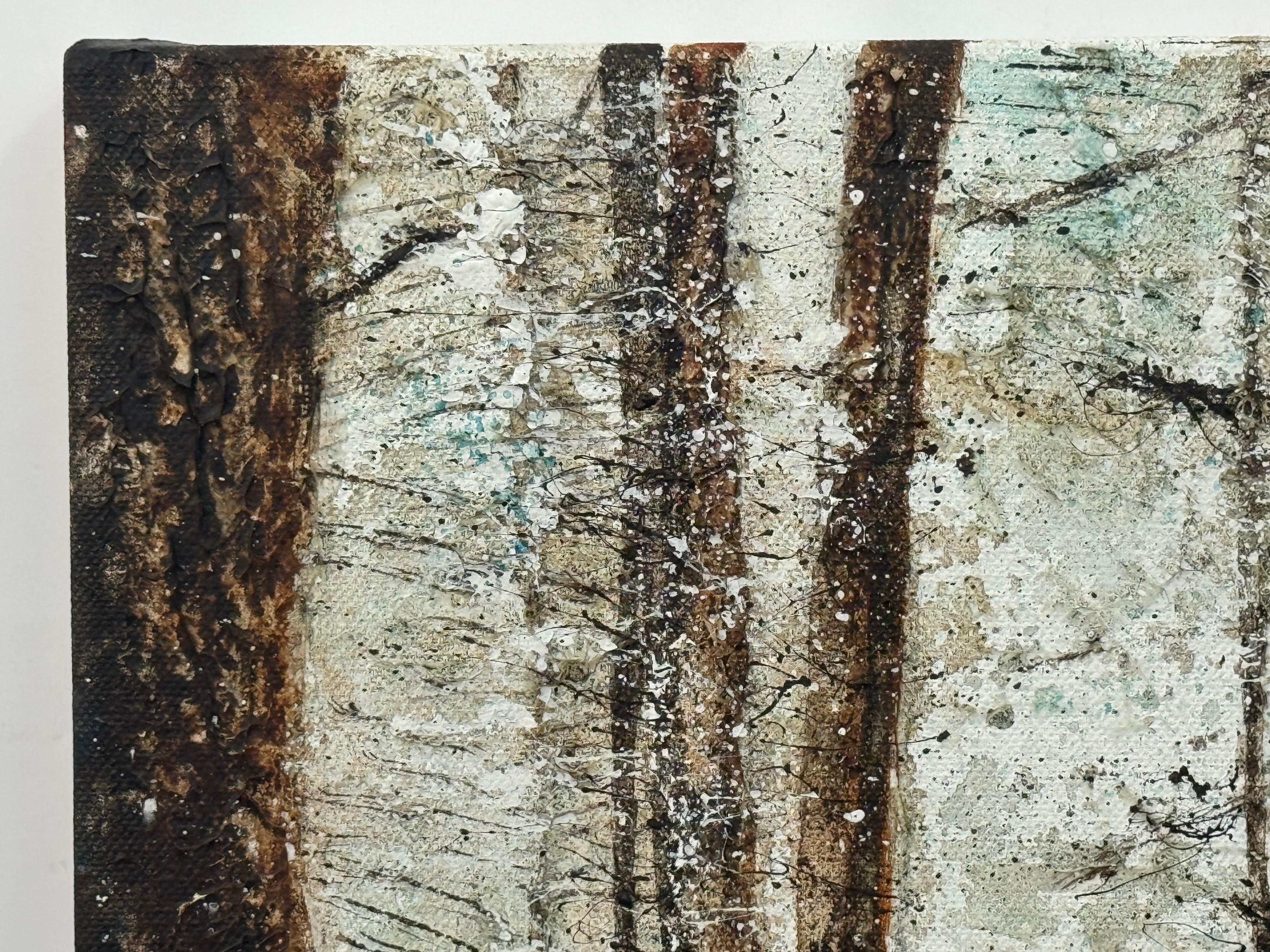 Winterwald-Impasto-Gemälde von England im Schnee von einem britischen zeitgenössischen Künstler im Angebot 8