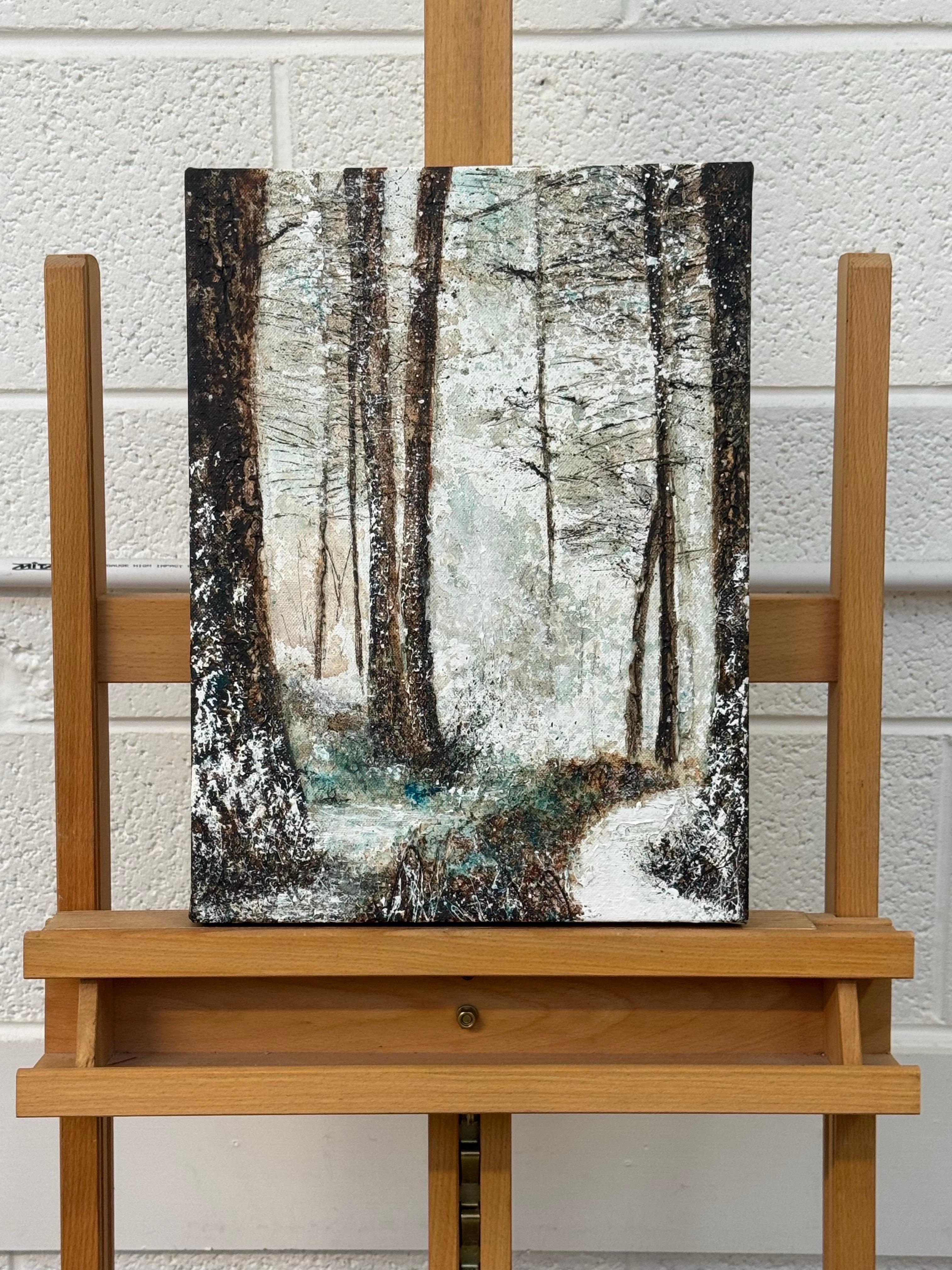 Winterwald-Impasto-Gemälde von England im Schnee von einem britischen zeitgenössischen Künstler im Angebot 13