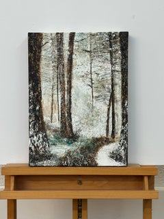 Winterwald-Impasto-Gemälde von England im Schnee von einem britischen zeitgenössischen Künstler