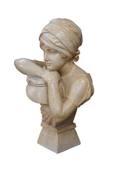 Rebecca at the Well Marble Bust Sculpture Statue After Antonio Piazza 27"